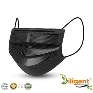 Diligent- We Care For your Life Non Woven Ultrasonically Sealed With Nose Pin and Soft Earloop Disposable Three Layer Surgical Pollution Face Mask For All