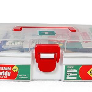 Tool Zone ® Travel Buddy Plastic First Aid Kit With Medicines useful for Domestic and Industrial use (Content -64 Pcs of Medicines with Plastic Milton Box) (1 Pc- White)